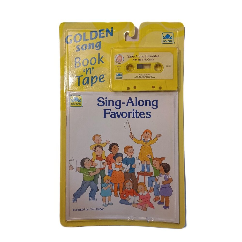 1991 Golden Song Book n Tape Sing Along Favorites Sealed Children Kids Activity